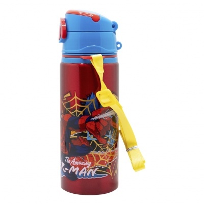 Garrafa Spiderman alumínio com palha 730 ml pop up
