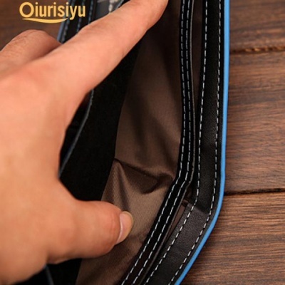 Carteira em couro azul