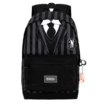 Conjunto Escolar Uniform Wednesday 41cm + porta-lápis triplo