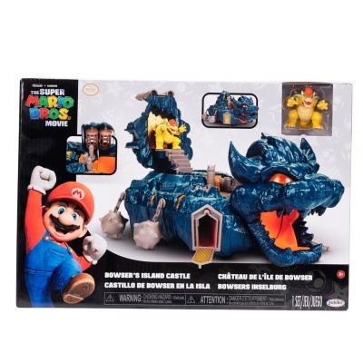 Caixa do castelo de brinquedo Bowser's Island Castle da série The Super Mario Bros Movie