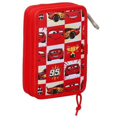 Estojo com material duplo Lets Race Cars Disney 28 pcs