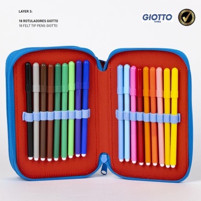 Estojo Escolar Com Acessórios Spiderman triplo Giotto