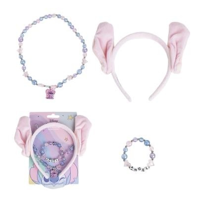 Conjunto de beleza do Stitch - bandolete, pulseira e colar