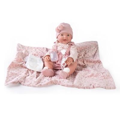 Boneca Reborn Mia corpo vinil 42 cm com manta