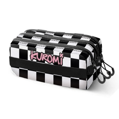Porta-lápis Kuromi Hello Kitty triplo