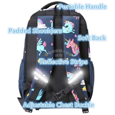 Pack Escolar Unicórnio Dark Blue Rainbow