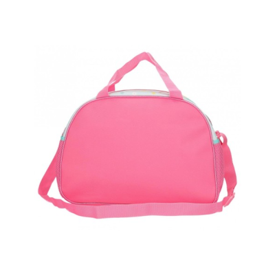 Bolsa rosa com alças e alça de ombro ajustável