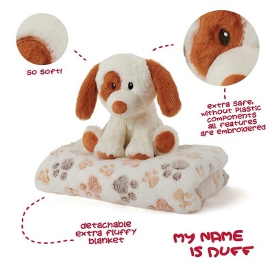 Peluche + Manta suave Cachorro Duff 22cm