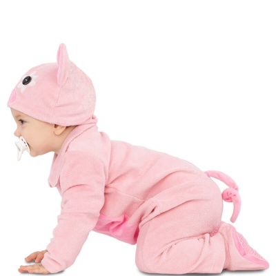Fato de porco rosa para bebé