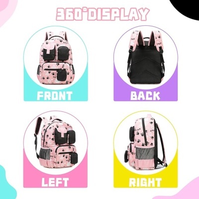 Conjunto Escolar Gatinha Meow - Mochila + lancheira + porta-lápis