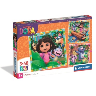 Dora a Exploradora - 3 puzzles de 48 peças Dora a exploradora