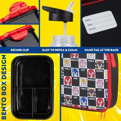 Conjunto Lancheira térmica + garrafa + sanduicheira Sonic