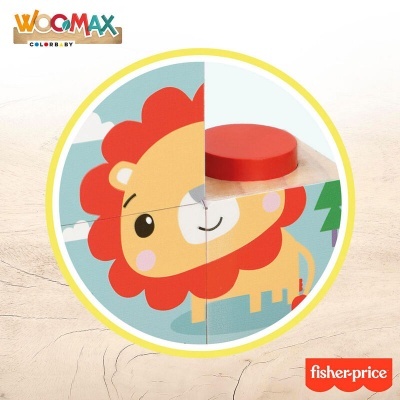 Quebra-cabeça empilhável de madeira