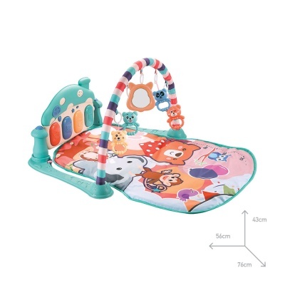 Tapete de atividades colorido com arco e painel musical para bebés