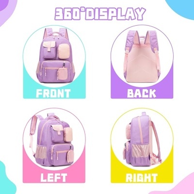 Conjunto Escolar Purple - Mochila + lancheira + porta-lápis