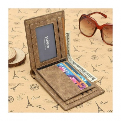 Carteira em couro camel