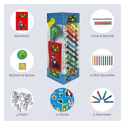 Set papelaria Super Mario Bros 35 peças