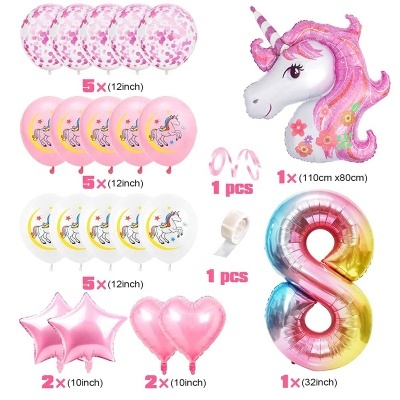 Kit aniversário balões Unicorn