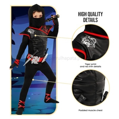 Fato de ninja com acessórios