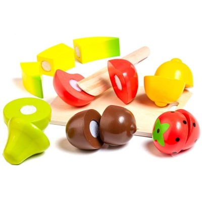 Bandeja de frutas 9 peças madeira