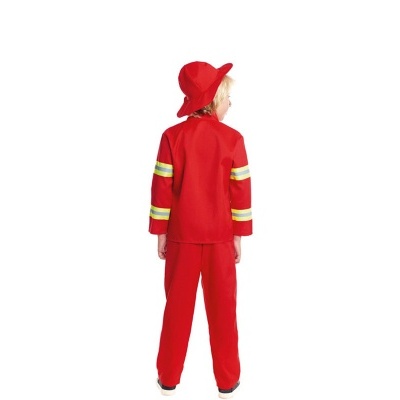 Fato de bombeiro vermelho e amarelo para menino