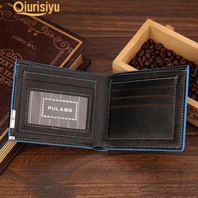 Carteira em couro azul