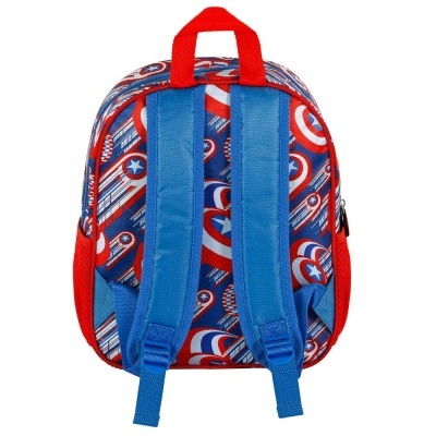 Mochila 3D Pré-Escolar First Capitan America Marvel 31cm