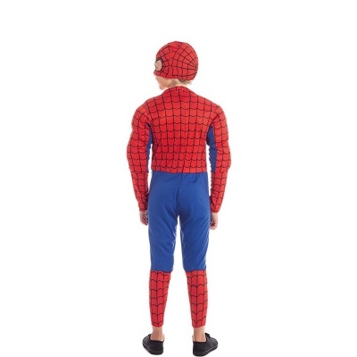 Fato de herói aranha azul e vermelho para menino