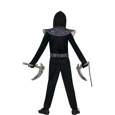 Fato de Skull Ninja preto e cinza para criança