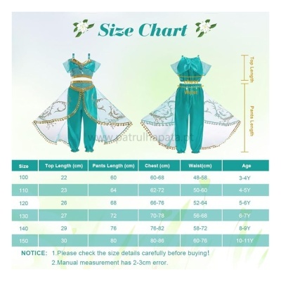 Fato de Jasmine com peruca para menina - Aladdin