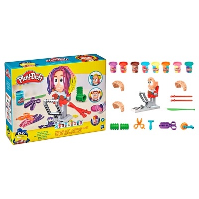 Brinquedo Play-Doh com cabeça para modelar cabelo e acessórios coloridos