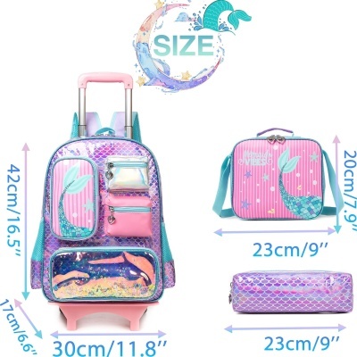 Conjunto Escolar - Trolley Escolar Sereia purple