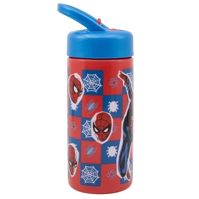 Garrafa de plástico playground com palha SPIDERMAN ARACHNID GRID 410 ml