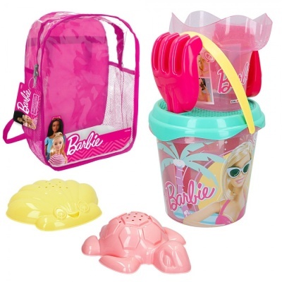 Barbie - Balde de praia + Mochila + acessórios + Boneca