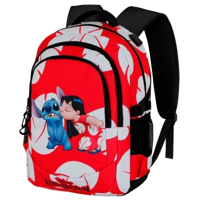 Mochila Escolar Kiss Stitch Disney 44cm adaptável