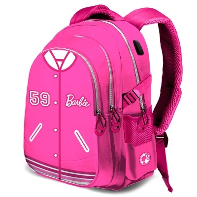 Mochila Escolar Varsity Barbie 44cm adaptável