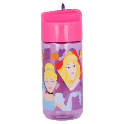 Garrafa de plástico tritan hidro com palha Princesas Disney 430 ml