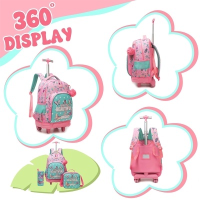 Conjunto Escolar Trolley Borboletas - Trolley + lancheira + porta-lápis