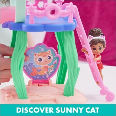 Jogo infantil colorido com boneca e tema gato marinho