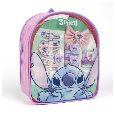 Set e Beleza com mochila - Acessórios de cabelo Stitch