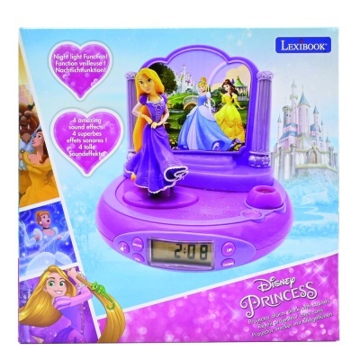 Relógio Despertador com projetor 3D da Princesa Rapunzel da Disney