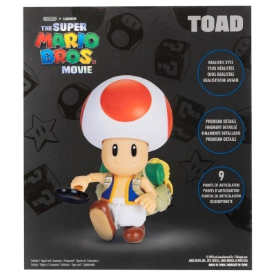 Figura de ação Toad com olhos realistas e mochila em embalagem preta