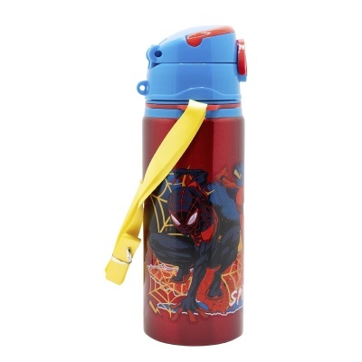 Garrafa Spiderman alumínio com palha 730 ml pop up