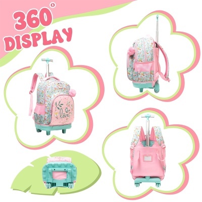 Conjunto Escolar Trolley Love - Trolley + lancheira + porta-lápis
