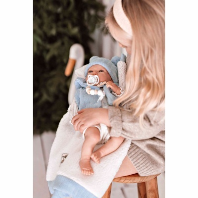 Arias Reborn 40 cm com Peso Martin Azul com Manta