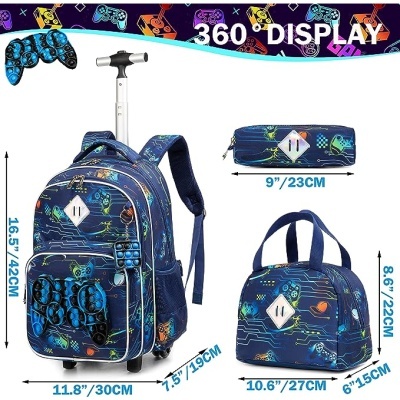 Conjunto Escolar Trolley Popit Gamer