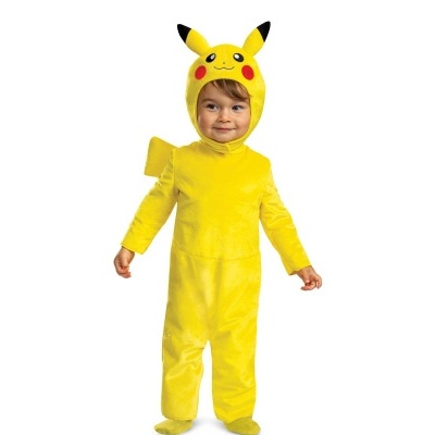 Fato de Pokémon Pikachu com cauda de luxo para bebés e crianças