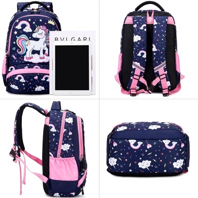 Pack Escolar Unicorn blue dark rainbow