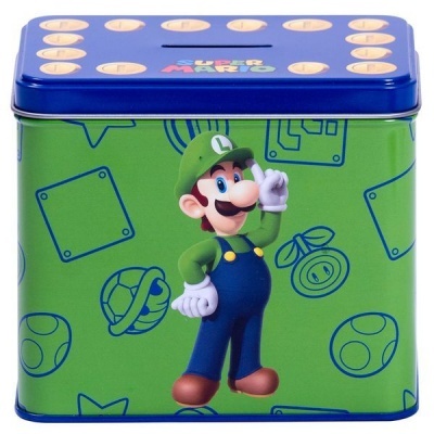 Caneca de cerâmica + mealheiro Luigi Super Mário Bros Nintendo