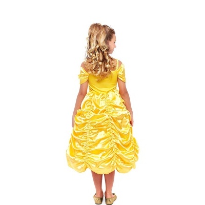 Fato de Princesa Bella amarela para menina